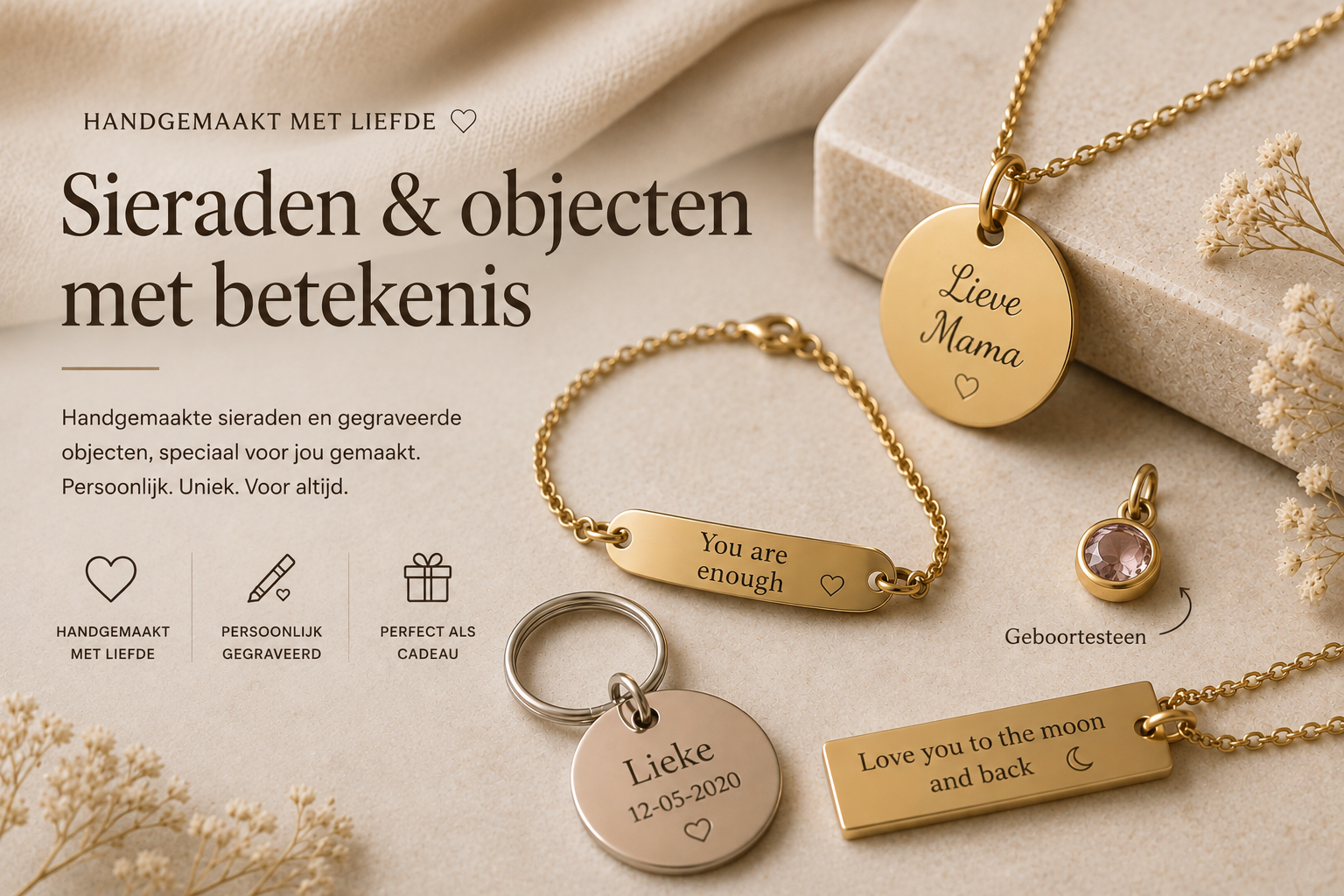 persoonlijke gegraveerde sieraden